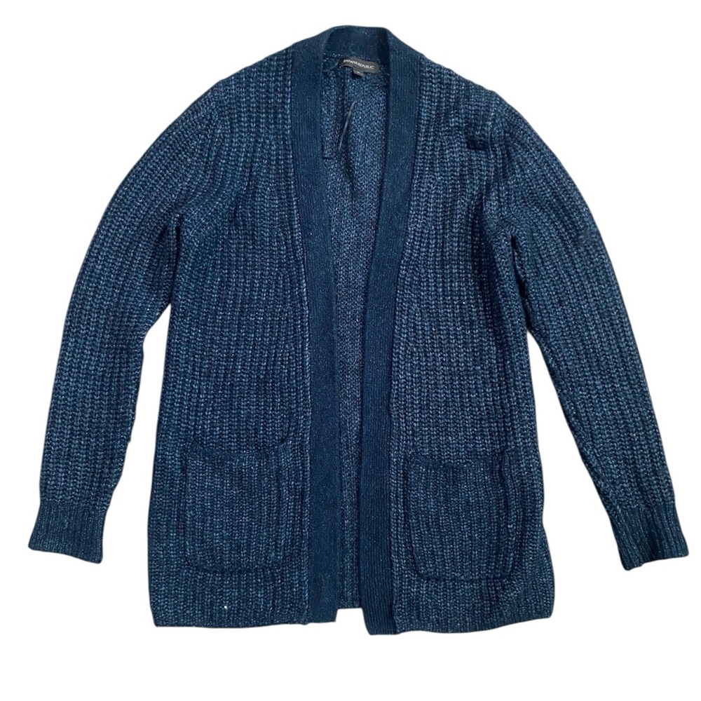Women's Banana Republic Blue Knit Sweater Merino Wool Alpaca Knit Cozy Fall Warm